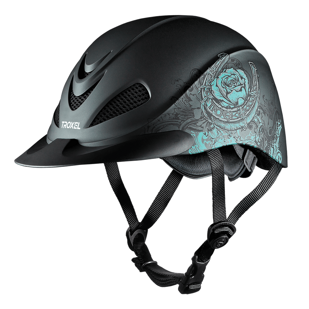 Turquoise Rose Rebel Helmet